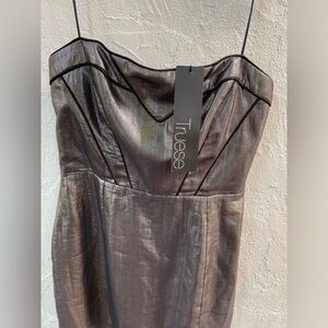 Truese Metallic Strapless Mini Dress/ Silver Bodycon Dress / Sexy Size 8